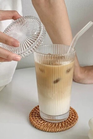 MNZ-2 قطع 400ml كوب زجاجي من النمط مع الغطاء والصصص GMBARDAK001 - GM