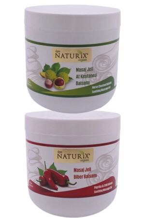 MNZ-2 حزمة غيل الإغاثة القوي حصان كشتنيت غيل التدليك + فلفل غيل التدليك 500 مل - Naturix