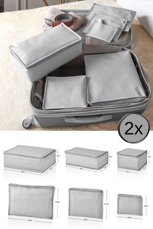 MNZ-2 قطع - مجموعة من 6 منظمي الحقائب بدون شبكة - SER098-2GB - Serstil