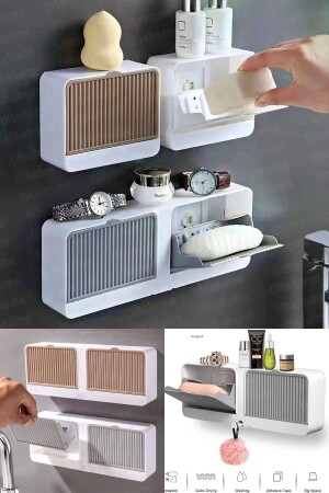 MNZ-2 قطع غرف المياه المنسقة الصابون الصلبة المنسقة الجدار القوي الملتصق غرف حمام المطبخ مغطاة - Afifehome