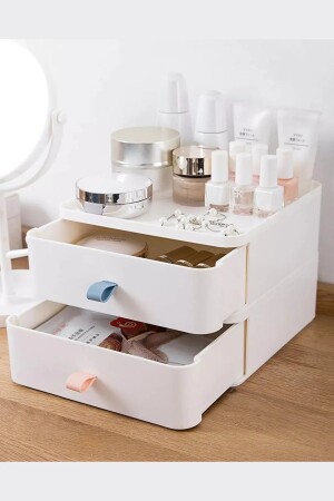 منظمة سطح المكتب MNZ-2 درج الجراف مكياج المجوهرات الملحقات منظمة الوصول إلى التخزين الصندوق الأبيض - Bayev