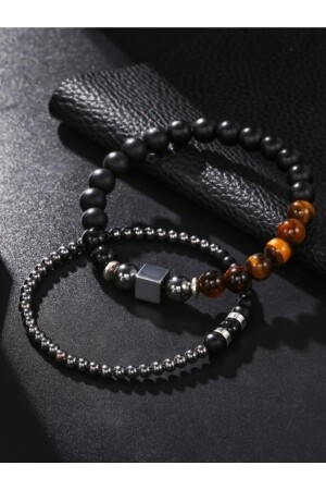 MNZ-2 عصائر حجر طبيعي جداً مصنوعة من هيماتيت و حجر طاقة العين النمر - Padore Accessory