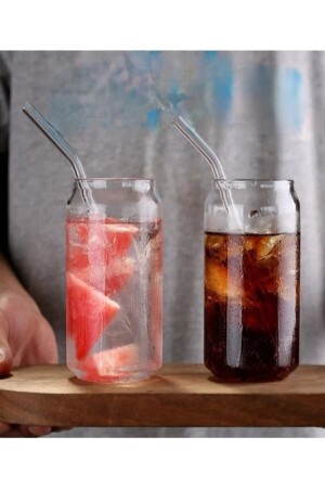 MNZ-2 قطع زجاجي كولا يمكن أن تشكل Borosilicate عرض الزجاج مع القش (مجموعة 4) - Vigentino