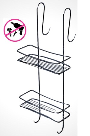 MNZ-2 طبقات معلقة حمام الاستحمام رف صابون صحن شامبو صحن الرف الأسود EN99913 - Entel