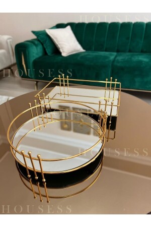 MNZ-2-قطعة ديكوراتية مرآة مستديرة عرض الصندوق و مرآة ديكوراتية مستطيل عرض الصندوق HSS-TPS1 - Housess