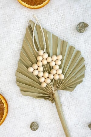 MNZ-2 قطع ديكورات الخشب النجمة الكرة المزينة عيد الميلاد الخشب الكرة - Incili Home