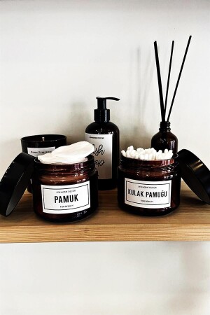 MNZ-2 لتر جامة زجاجية من الأنبرا - قطن وقطن بوت جار - Lyn Home & Decor