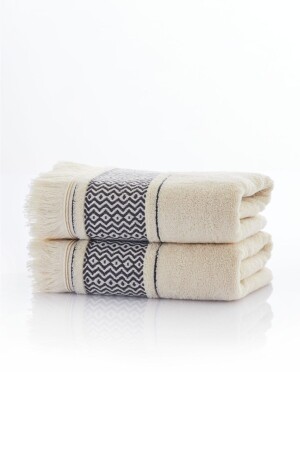 MNZ-2 Pack Diamond 50x90 سم وجهه اليد حمام المطبخ مناشفة سميكة القطن الأسود HVL. 50. 310. 2X - CottonTherapy