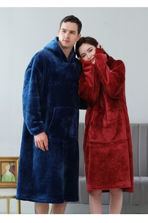 MNZ-2 Pack Wellsoft Hooded Wearable TV Blanket Unisex Over Size G68490 - Mulberry