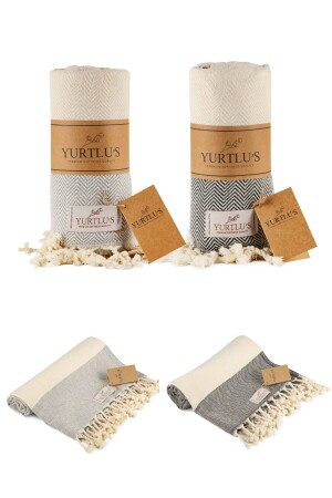 MNZ-2 PCS - 95x180 سم - 100% قطن شاطئ مشوي، SPA ومسحومة حمام، مرونة عالية ART145 - YURTLUS