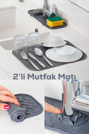 MNZ-2 Pcs سيليكون متعدد الأغراض لا تنزلق حامل إسفنجة المضخة لتجفيف الأطباق المطبخ لون أنثراكيت - Isgstore