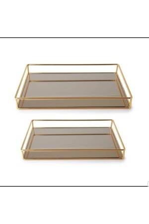 MNZ-2- Piece Gold مستطيل مربع مرآة وعد الالتزام والعرض الصندوق tps99ddtg - Hdy HM