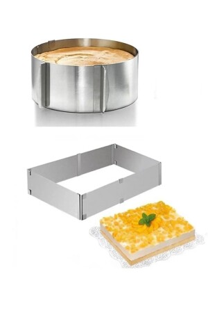 MNZ-2- Piece قابلة للتعديل قشرة كعك صبغة مربع ومحيط كعك صبغة كعك صبغة - Mirilliahome