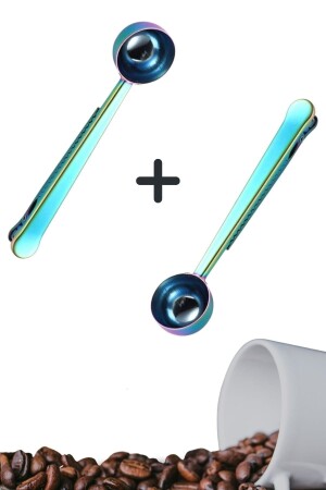 MNZ-2 قطع ملصقة ملصقة ملعقة مقياس القهوة ملونة متعددة الوظائف ملعقة فولاذ فولاذ المقاوم للصدأ PRA-5968 - Buffer