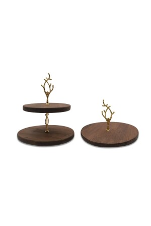 MNZ-2 طبقات وطبقات واحدة خطة ورقة نمط خطة كعك الخشب عرض الكعك - خدمة عرض لوحة - - Rabo Craft