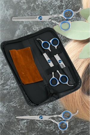 MNZ-2 قطعة من التيتانيوم قناصة قص الشعر الزرقاء ومقناصة متوسطة مع حقيبة الجلد - Uniquem