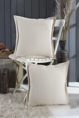 MNZ-2-قطعة من اللون العادي الديكورية الأصلية رمية وسادة قضية طبيعية - Wellstil