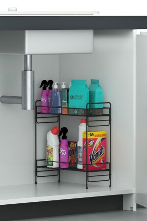 MNZ-2 طبقات الغوص تحت الرف المضيف غرفة الحمام خزانة المطبخ منظمة متعددة الأغراض المنظمة المضغوطة المحتفظ منظمة - Zabata