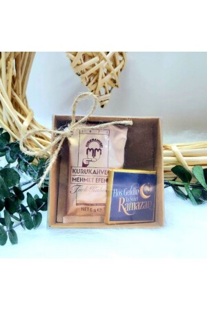 MNZ-20 قطع القهوة الشوكولاتية مرحباً بكم في رمضان هدية مجموعة في صندوق Kraft رمضان الزينة - Hayaller Dükkanı