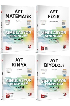 MNZ-2023 هولوغرام Ayt الرياضيات الفيزياء الكيمياء البيولوجيا مجموعة تجارب أربعة أضعاف - 3D Yayınları