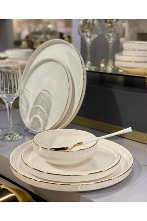 MNZ-24 قطعة Premium عصرية Sufii عشاء مجموعة الذهب - Onedekor