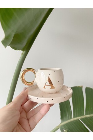 MNZ-24k ذهبية زجاجية كوب قهوة تركية مزدوجة حرف MUG099 - Mugtasarım