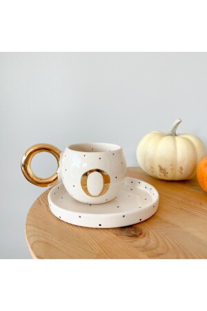 MNZ-24k ذهبية ذهبية كوب قهوة تركية مزدوجة خطاب O MUGOHARFİ - Mugtasarım