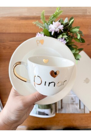 MNZ-24k ذهبية من الخزف النسقية كأس اسمها Pınar MUGPINAR - Mugtasarım