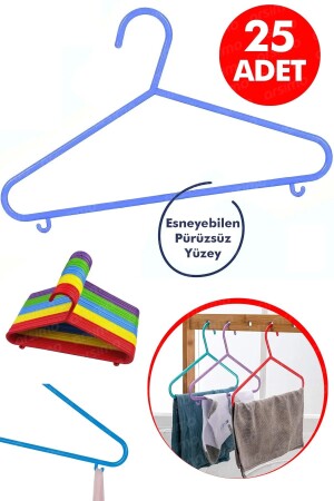 MNZ-25 Pcs ملابس الأطفال والطفل معلقة مرنة مضادة معلقة الأطفال 30 سم - Asya Bazaar