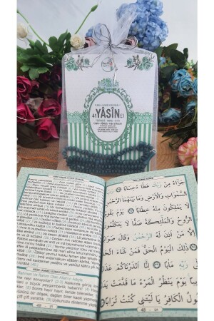 MNZ-25 Pcs Tulle Pouch Yasin Book Part Rose Furious Prayer Beads Voice on the Phone - ميلاد - ميفليت هدية - خضراء - Medrese Yayınları