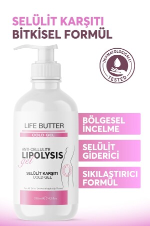 MNZ-250 ml ترطيب مضاد للخلايا إزالة علامة التمدد الباردة جيل التدريب الليبوليزي للنحو الإقليمي - Life Butter