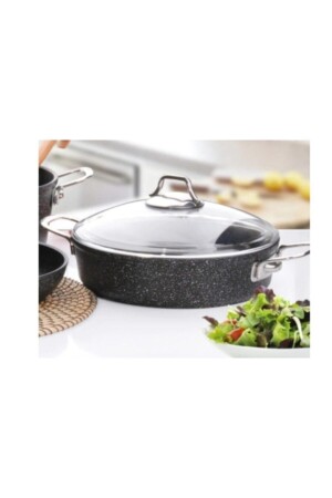 MNZ-26 Cm خط أسود غرانيت الصبغ وعاء الأرز cz183 - Falez