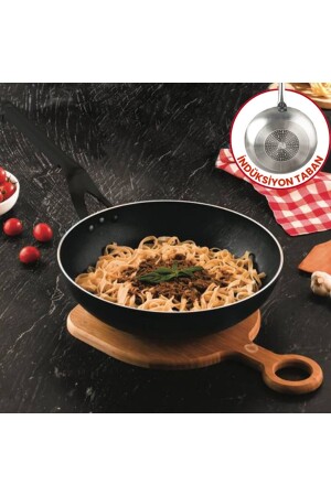 MNZ-26 Cm محترف إدخال Wok Pan - Horeca Non-Stick إدخال Wok Pan على أساس 26 سم - Evren