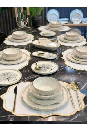 MNZ-27 قطعة عصرية Çınar Plus Millennium Dinner Set - Onedekor