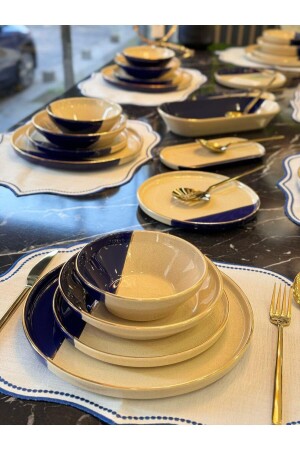 MNZ-27 قطعة عصرية Yakamoz مايدا عشاء مجموعة - Onedekor