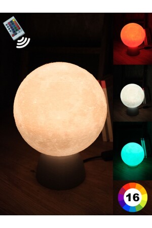 MNZ-28 سم ملونة RGB Neon Moon Globe LED Lamp هدية طاولة مصباح الليل ضوء القمر سنة جديدة هدية ZNO-AKB001 - Zone Ozone
