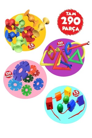 MNZ-290 قطعة لعبة مجموعة الفراغ الجزيئات الأقراص الإبداعية العصا الهندسية و خيوط الحبل HYD-7469339-0362 - Hyd 