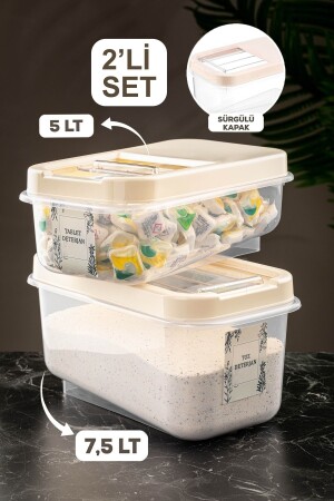 حاوية تخزين المواد المطهرة المسمومة MNZ-2-Piece مع غطاء مفرق - صندوق تخزين المواد المطهرة اللوحة 5lt-7,5lt ك - Meleni Home