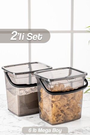 MNZ-2-piece حجم كبير الدقيق والخبز حاوية تخزين - المطهر - صندوق تخزين الغذاء 6 لتر انتراكيت TYC00710069927 - Meleni Home