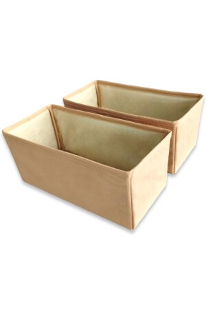 مجموعة منظمة مخزنات من نوع MNZ-2-Piece Beige Drawer Organizer Set - مجموعة من صناديق الخزانات متعددة الأغراض (28*13*13) - Balkan Room