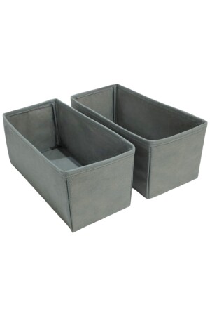 مجموعة منظمة الجرافات من نوع MNZ-2-Piece Gray Drawer Organizer Set - مجموعة صناديق الخزانات متعددة الأغراض (28*13*13) - Balkan Room