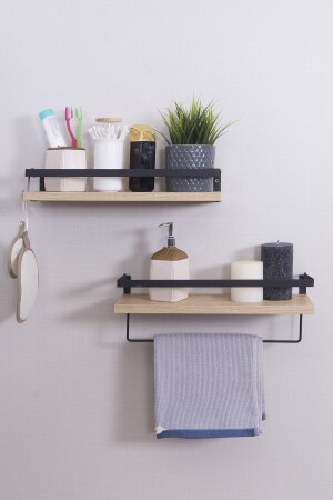 MNZ-2-Piece غرف الحمام رف حامل الحمام ديكوراتية غرف الحمام منظمة الأغراض المتعددة الصابون الرف - Milonsa