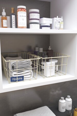 MNZ-2-Piece منظمة كبيرة الحجم منظمة المطبخ الفاخرة منظمة الحمام منظمة سلة الفاكهة المعدنية - Moniev