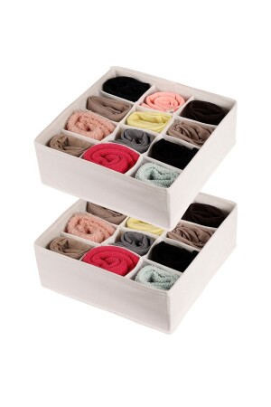 MNZ-2-Piece غرفة الأطفال الأبيض خزانة الدرج غسيل الجوارب منظمة عسل الخشب المنسق منظمة PTK12-2WHITE - Rek Home