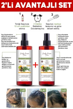 MNZ-2-Piece Rosemary Hair Tonic Set نمو سريع - تشكيل شعر جديد وصيغة معجزة ضد فقدان الشعر - Daily Dream Care