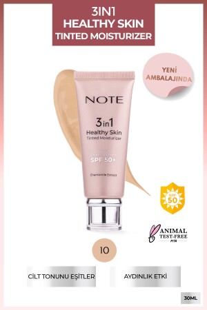 MNZ-3 في 1 مرطبة صحية للوطن المسمومة للوطن الموازنة للوون 50 SPF + كريم إضاءة MSTR مرطبة - Note Cosmetics