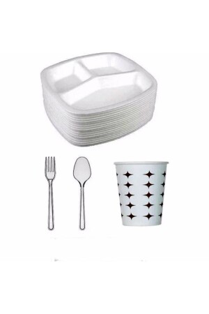 MNZ-3 طبق صوفي لوحة عشاء قابلة للتخلص من الطعام مجموعة 100 مكونات.1 - ekol ambalaj