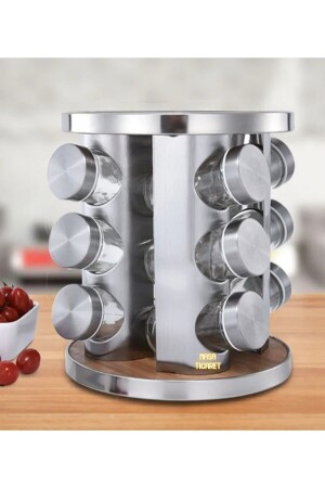MNZ-3-طبقة 12-قطعة 360 درجة محولة الملح الزجاجي وذوق صاكر القائمة 12-قطعة وعاء العطور مجموعة 12360 - megame