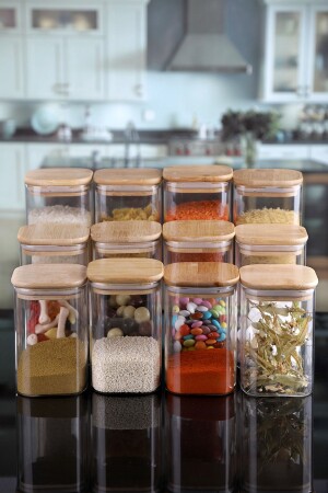 MNZ-3 الأحجام 12 قطعة مربع بانبوذ فاخرة فراغ وعاء العقاقير مع غطاء KKD54S8s - Karçiçeği Home