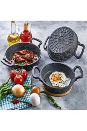 MNZ-3 قطعة معدنية الجرانيت مجموعة 18 سم - 20 سم - 22 سم - Moonzer